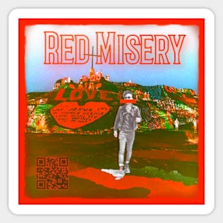 Red Misery Distressed + QR Sticker